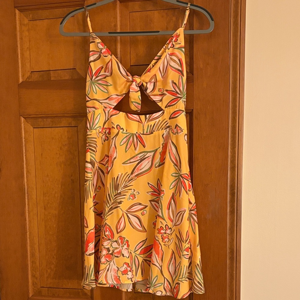 Cupshe Yellow Floral Mini Dress